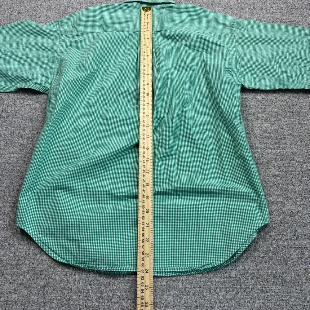 Ralph Lauren Kids Green Gingham‎ Short Sleeve Button Down Shirt Size Medium M